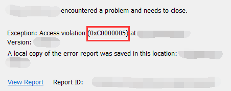 Winamp caused an access violation (0xc0000005)